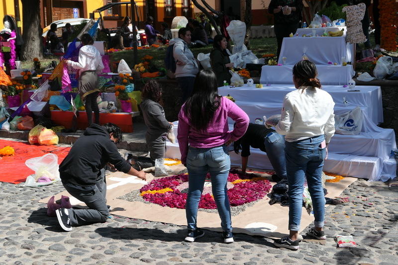 Altars being set up