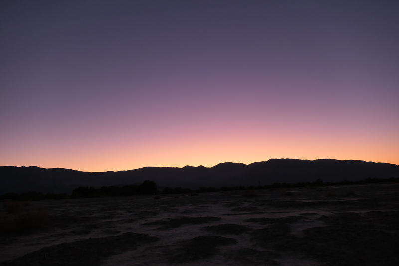 The sun sets in Furnace Creek